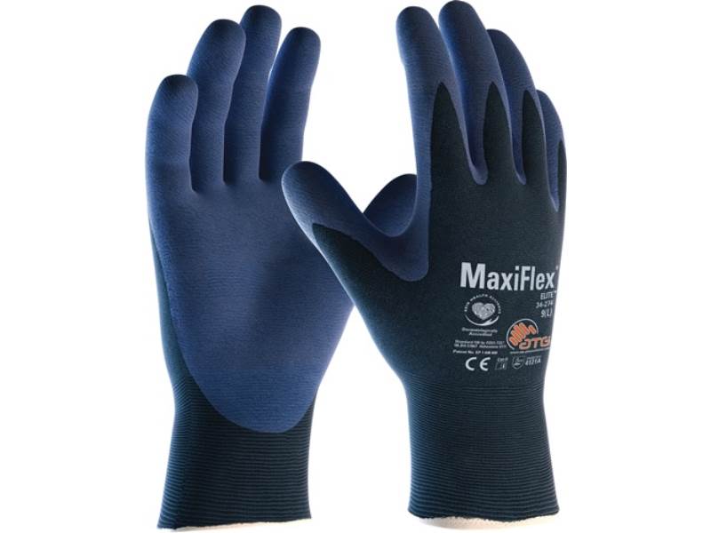 12er PACK TEXXOR 2443-9 Handschuhe MaxiFlex® Elite 34-274 Gr.9 blau/blau N Paar 
