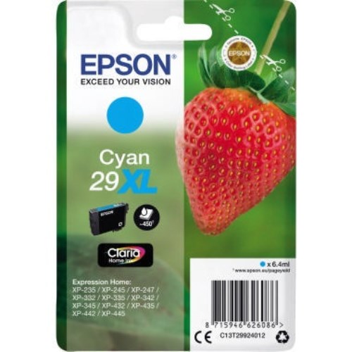 Epson Tintenpatrone C13T29924012 29XL 6,4ml 450Seiten cyan
