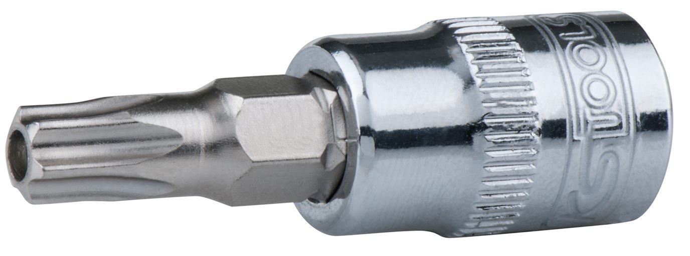 KS Tools 918.1472 1/4'' CHROMEplus Bit-Stecknuss Torx mit Stirnlochbohrung,TB20