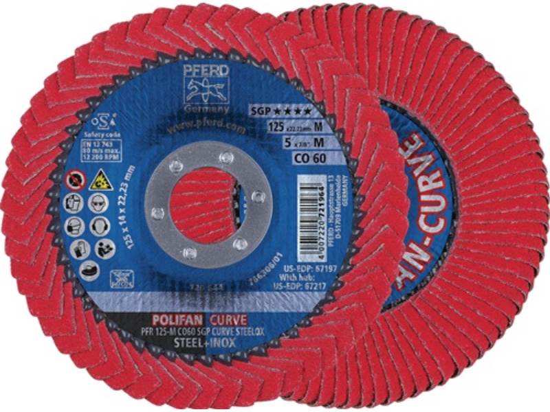 PFERD TOOLS 67689056 Fächerscheibe POLIFAN CO SGP CURVE STEELOX Ø 125 mm Körnung