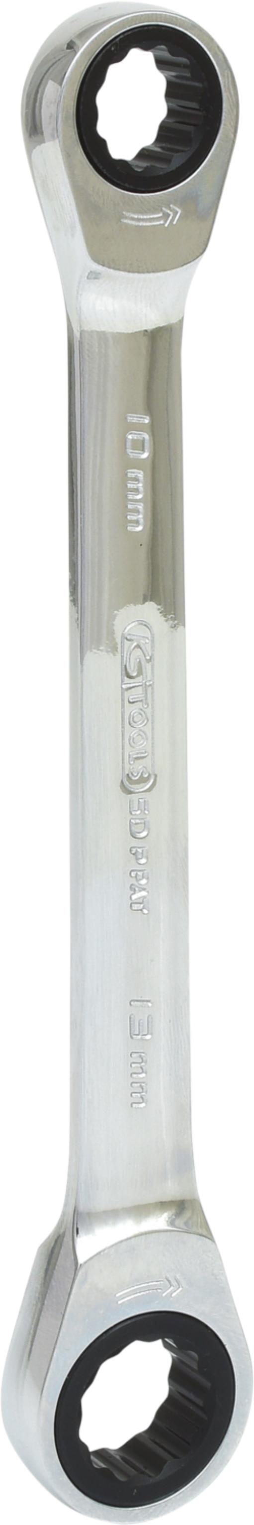 KS Tools 503.4512 GEARplus Doppel-Ratschenringschlüssel, 10x13mm