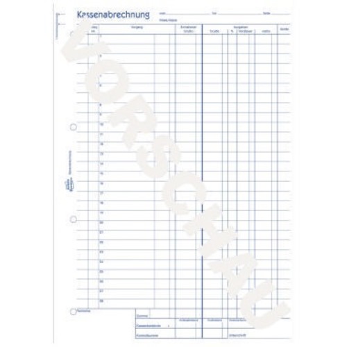 Avery Zweckform Kassenabrechnung 428 DIN A4 2x50Blatt