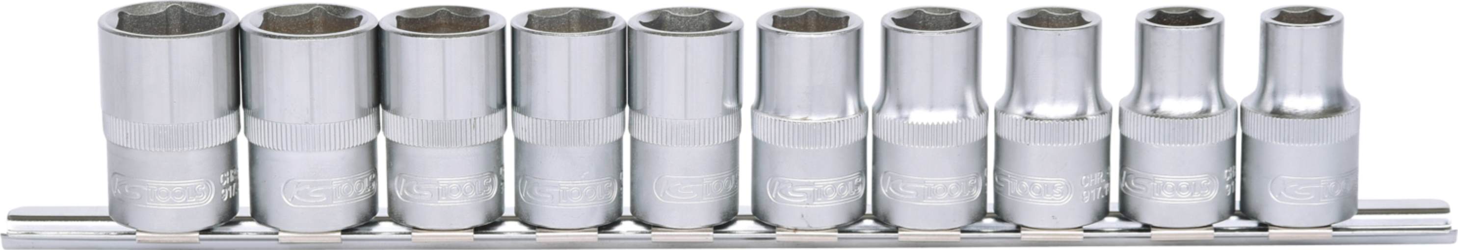 KS Tools 917.0635 1/2'' CLASSIC Sechskant-Stecknuss-Satz,10-tlg. 10-19mm
