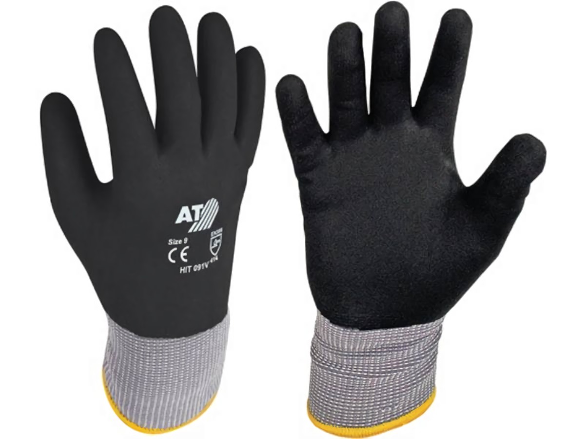 ASATEX HIT091V/10 Handschuhe Hit Flex V Größe 10 schwarz/grau 98% Polyamid / 2%
