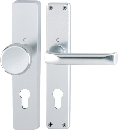 HOPPE 6271340 Langschildgarnitur London 54/227/202SP/113 Aluminium F1 PZ 72 mm D