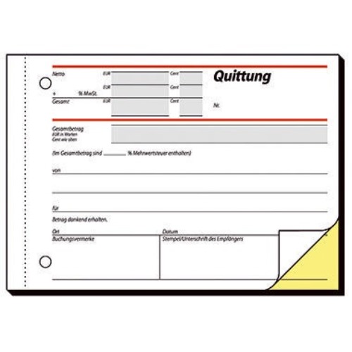 Sigel Quittung SD21 DIN A6 quer selbstdurchschreibend 2x40Blatt