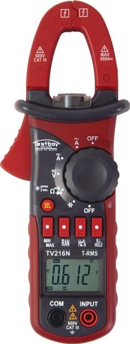TESTBOY TV 216 N Zangenamperemeter TV 216N 10 mA-600 A AC, 10 mA-600 A DC CAT II