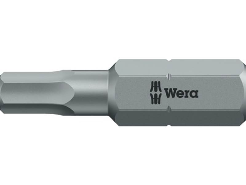 WERA 5056325001 Bit 840/1 Z 1/4 Zoll 5,0 mm Länge 25 mm zähhart, HEX-Plus