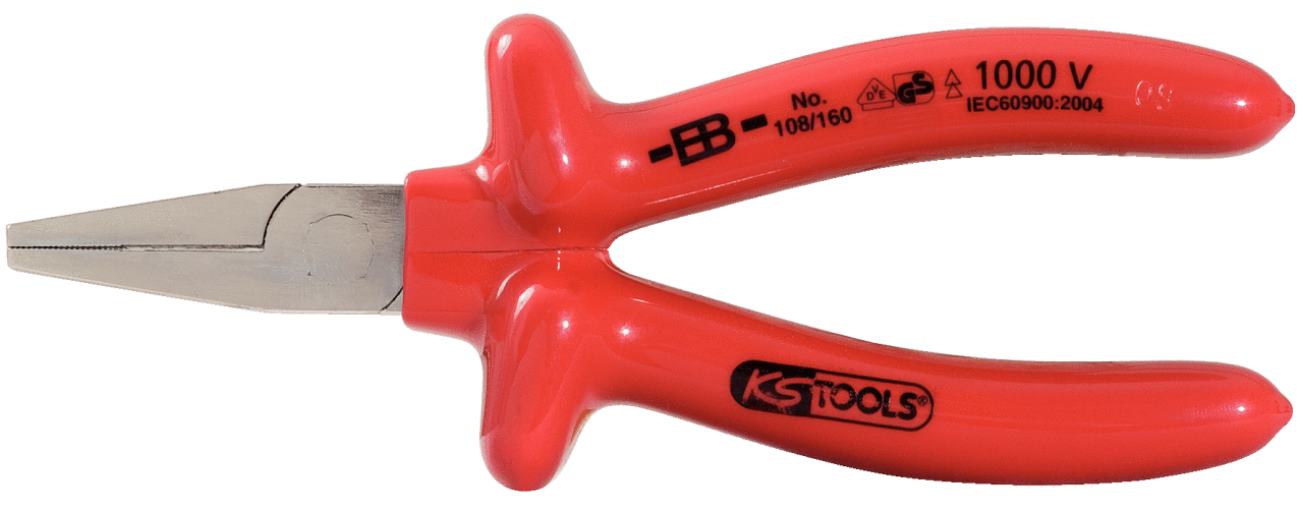 KS Tools 117.1298 1000V Flachzange, kurze Backen, 160mm