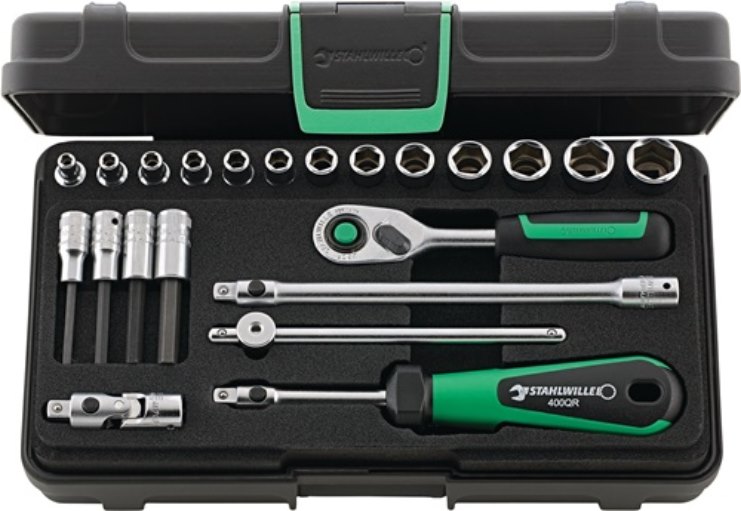STAHLWILLE 96011181 Steckschlüssel-Satz 40/44/17/5QR 22-teilig 1/4 '' Schlüsselw