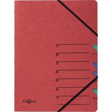 PAGNA Ordnungsmappe EASY 24061-01 DIN A4 7Fächer Pressspann rot