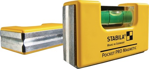 STABILA 17768 Wasserwaage Pocket PRO Magnetic 7 cm Aluminium gelb ± 1mm/m mit Ma