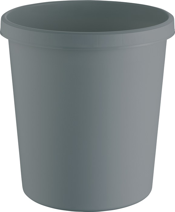 HELIT H6405882 Papierkorb  18 l H331xØ315 mm mit Griffrand Kunststoff lichtgrau