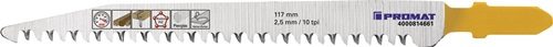 PROMAT  Stichsägeblatt  Gesamtlänge 117 mm Zahnteilung 2,5 mm Stärke 1,45 mm HCS