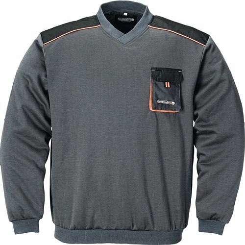 TERRATREND 3815    FB. 6310 Pullover  Gr.L dunkelgrau/schwarz/orange