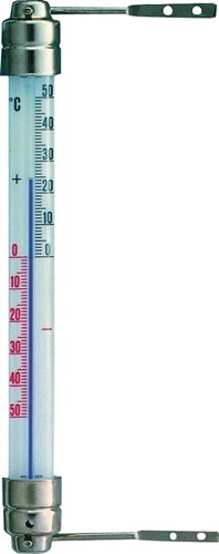 TFA 145000 Fensterthermometer  Messbereich -50 bis 50 °C H200xB23xT28mm Metall