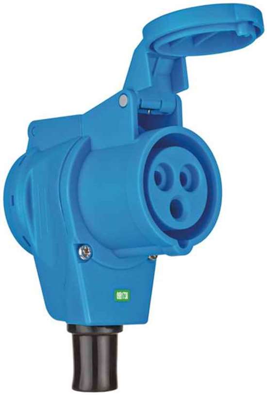 BRENNENSTUHL 1080980 Winkel-Kupplung CEE 230V/16A 3P IP44 mit Schuko-Steckdose