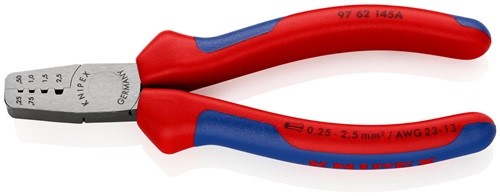 KNIPEX 97 62 145 A Aderendhülsenzange  Gesamtlänge 145 mm 0,25 - 2,5 (AWG 23 - 1
