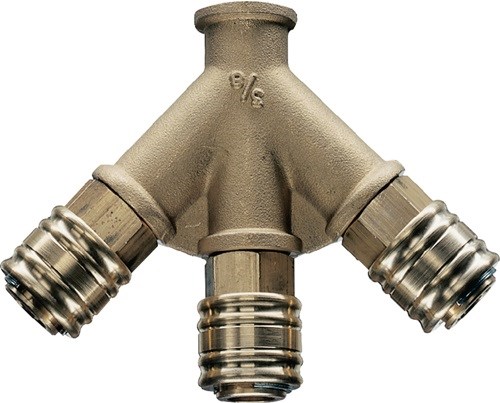 EWO 128054 Verteiler  Gewinde G 3/8 Zoll/15,39 mm DN 7,2, Innengewinde, 3 Kupplu