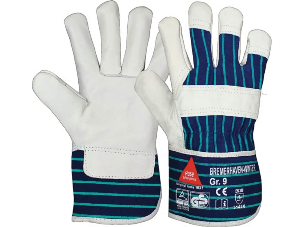 HASE 292100-10 Handschuhe Bremerhaven Winter Größe 10 natur/blau EN 388 EN 511 P