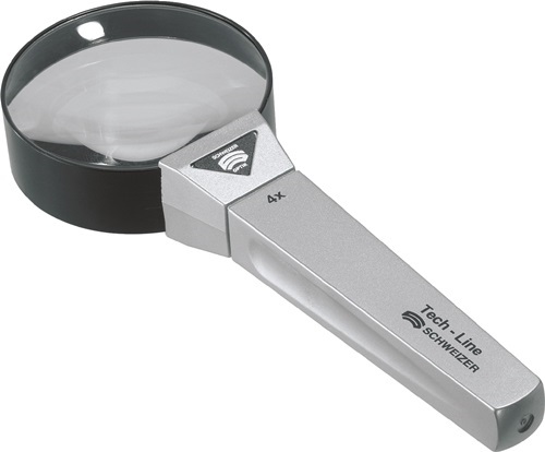 SCHWEIZER 9804 Handlupe Tech-Line Vergrößerung 4x  Linsen-D. 65 mm