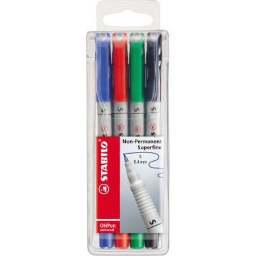 STABILO Folienschreiber OHPen 851/4 S 0,4mm sortiert 4 St./Pack.