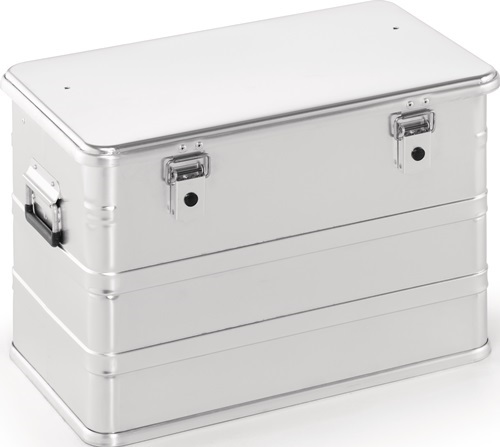 Aluminiumbox L582xB385xH397mm 76 l mit Klapphebelverschlüssen mit Bohrungen