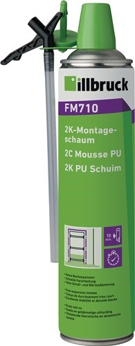 ILLBRUCK 334882 2K-Montageschaum FM710 400 ml B2 grün mit Einweghandschuhen