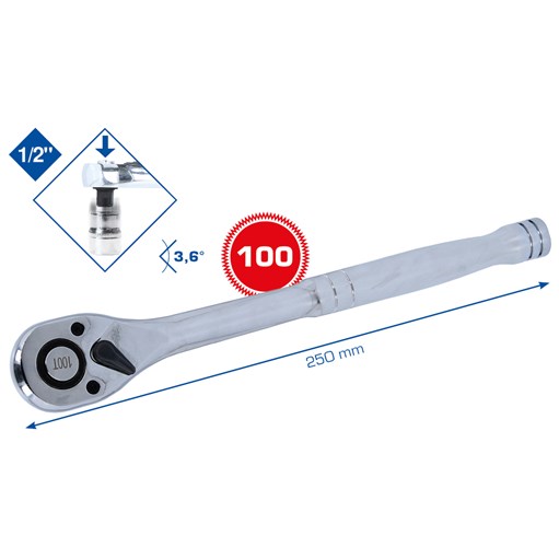 Brilliant Tools  BT022995 1/2'' Umschaltknarre mit Metallgriff