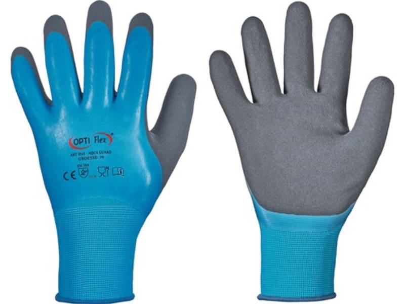STRONGHAND 0545/11 Handschuhe Aqua Guard Gr.11 blau PA m.Latex/Latex EN 388 K