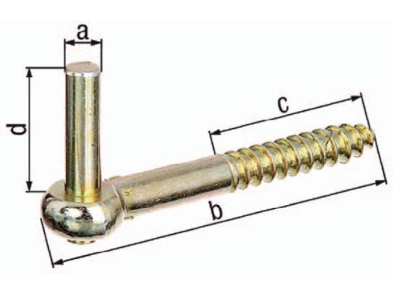 GAH 312237 Kloben  zum Einschrauben 13x165mm galvanisch gelb verzinkt