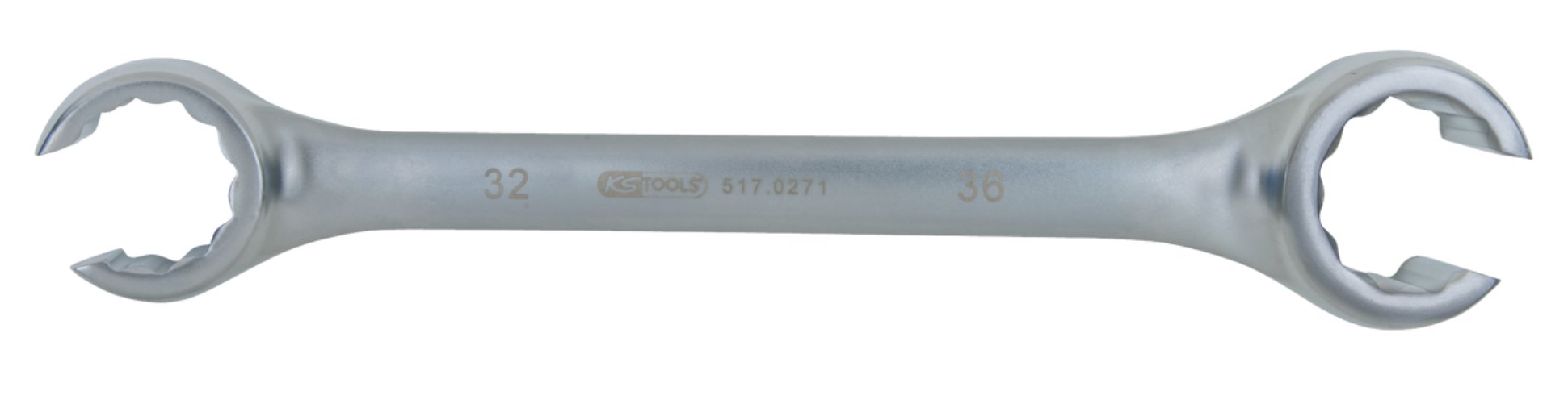 KS Tools 460.2511 Offener Doppel-Ringschlüssel, abgewinkelt, 17 x 19 mm