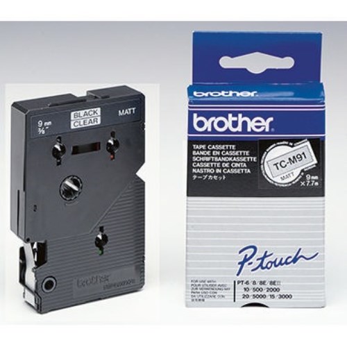 P-touch Schriftbandkassette TCM91 9mmx7,7m laminiert sw auf fl