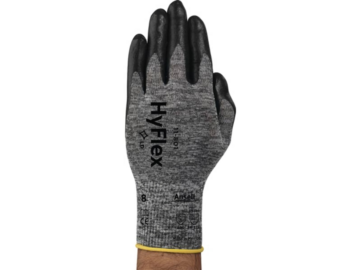 ANSELL 11-801-10 Handschuhe HyFlex 11-801 Gr.10 grau/schwarz Nylon m.Nitrilsc