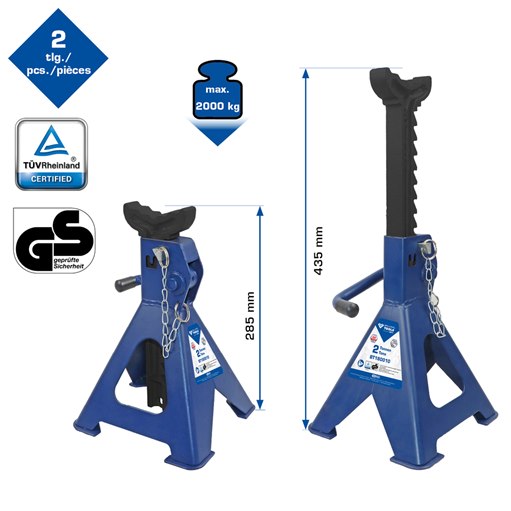 Brilliant Tools  BT180010 Unterstellböcke (Paar) mit Schnellentriegelung, 2 Tonn