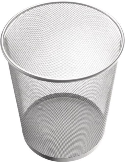 HELIT H2518600 Papierkorb  23 l H350xD.295 mm mit Lochdekor Stahl silber