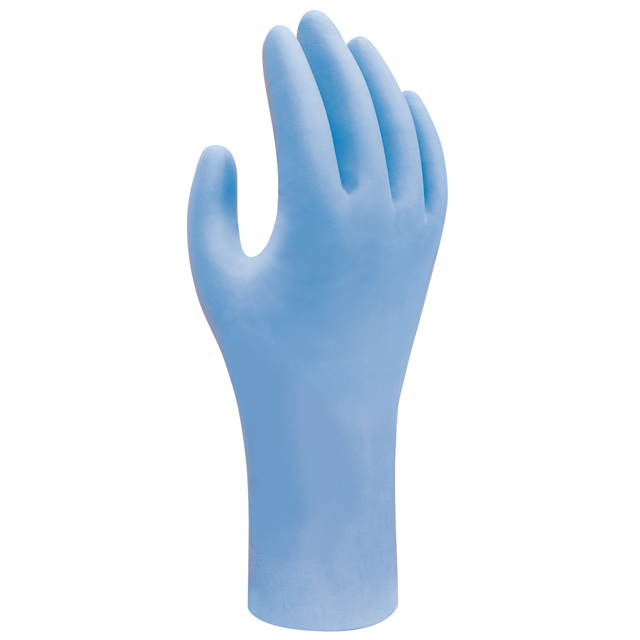 SHOWA®7500PF EBT Gr.XL Einweghandschuh puderfrei Nitril blau Stärke 0,1mm, Läng