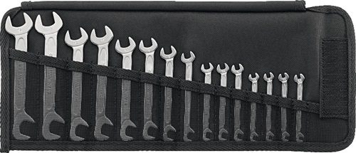 STAHLWILLE 96400651 Doppelmaulschlüssel-Satz 12/15 15-teilig SW3,2-14 mm Chrom-A