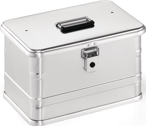 Aluminiumbox L432xB335xH275mm 29 l mit Klapphebelverschlüssen mit Bohrungen