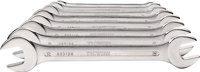 TECWERK  Doppelmaulschlüssel-Satz  10-teilig SW6-27 mm CV-Stahl verchromt