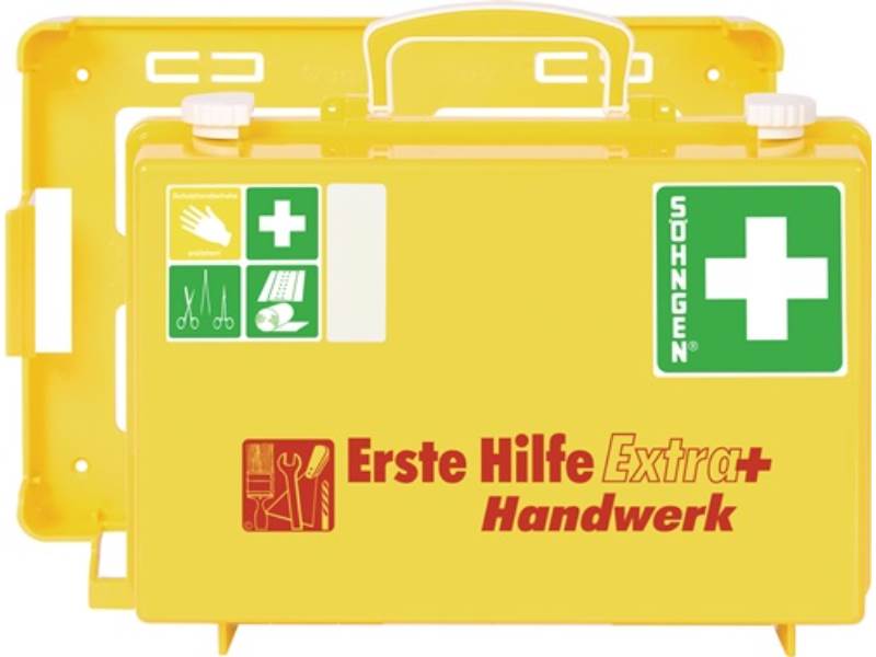 SÖHNGEN 371096 Erste Hilfe Koffer Extra+ Handwerk B310xH210xT130ca.mm leuchtgelb