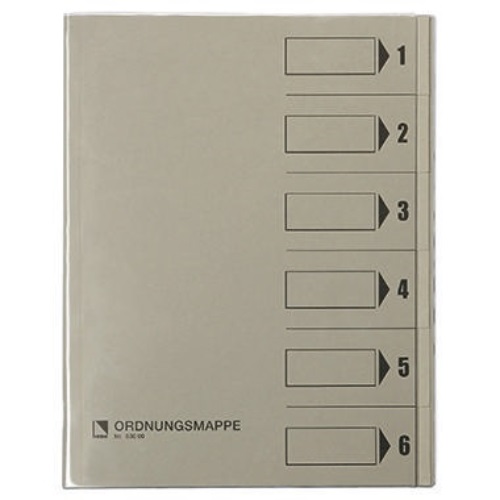 Bene Ordnungsmappe 083600GR DIN A4 6Fächer PVC grau