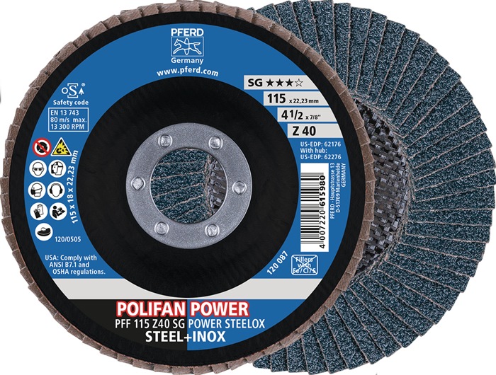 PFERD TOOLS 67684125 Fächerscheibe POLIFAN Z SG POWER STEELOX Ø 125 mm Körnung 4