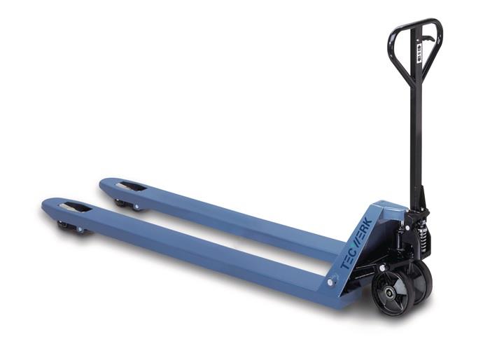 TECWERK 2000443353 Gabelhubwagen Gabel-L.2000mm Trgf.2000kg STA taubenblau PUR/P