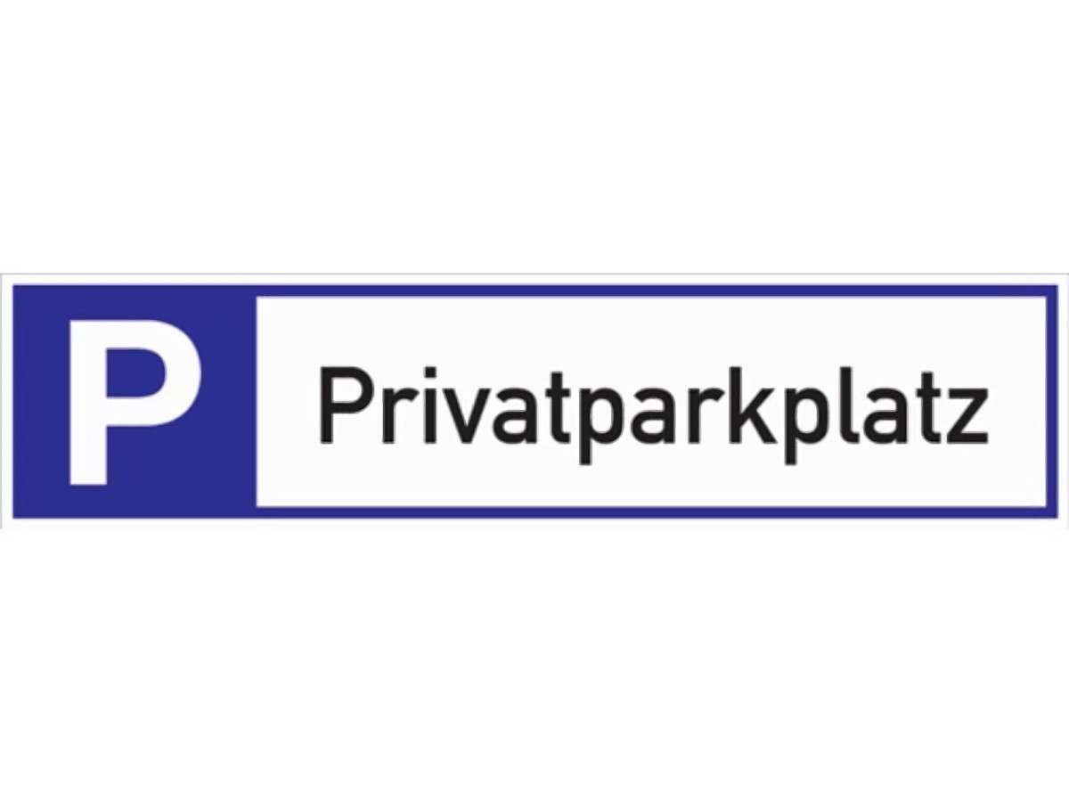Parkplatzbeschilderung Privatparkplatz L460xB110 mm Aluminium weiß/blau/schwar