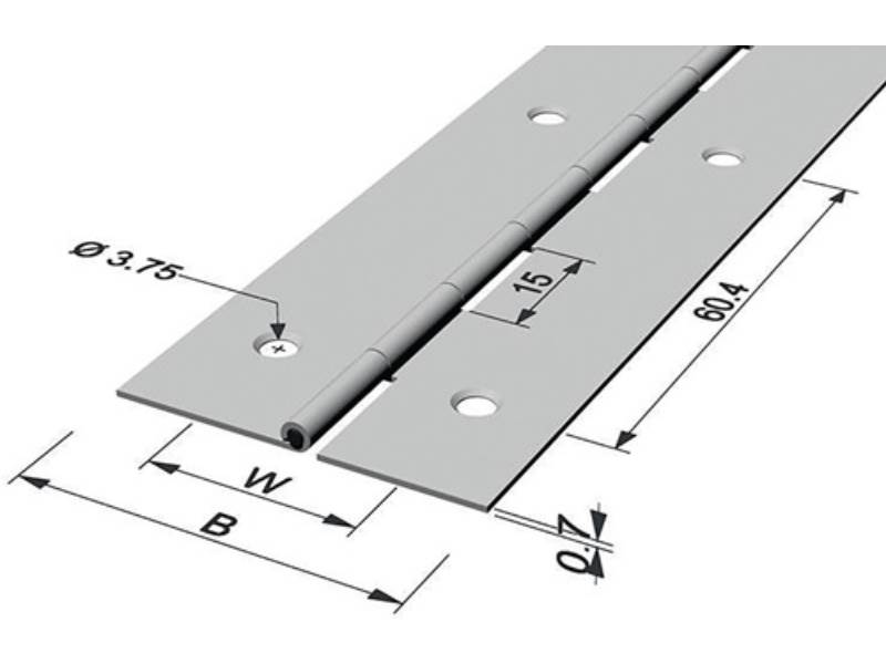 PG 14039 Stangenscharnier Scharnierbreite offen 32 mm Materialstärke 0,7 mm 1200