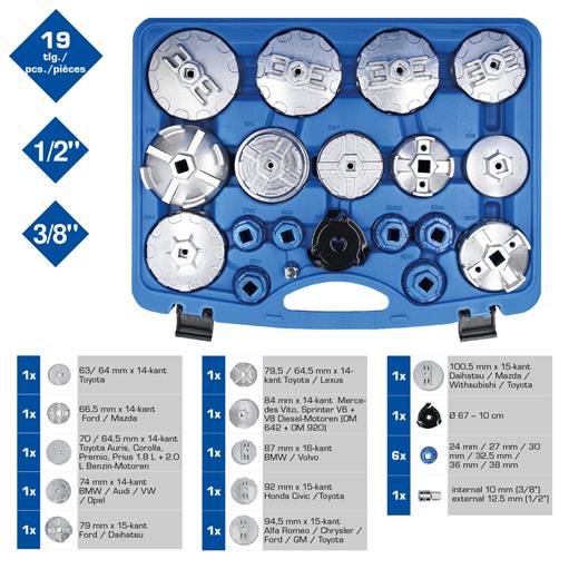 Brilliant Tools  BT711010 Ölfilterschlüssel-Satz, 19-tlg