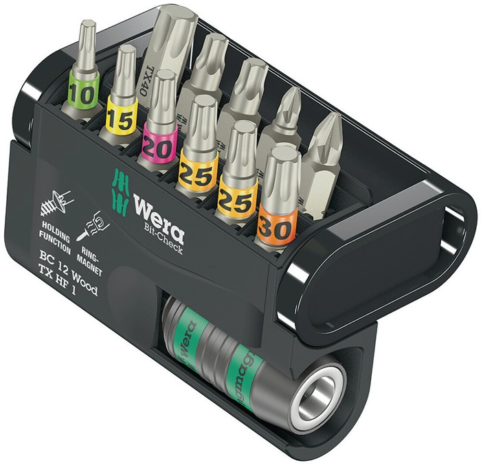 WERA 05057435001 Bitsortiment Bit-Check 12 Wood TX HF 1 12-teilig PZD/TX-HF/TX
