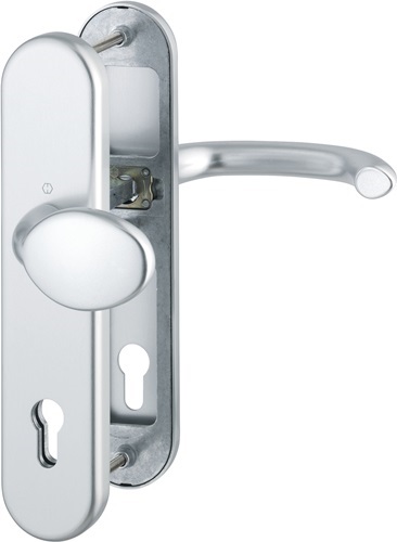 HOPPE 3664591 Schutzgarnitur Marseille 76G/3331/3410/1138 Aluminium F1 92 mm 66-