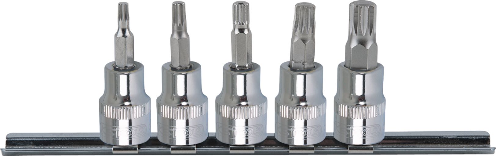 KS Tools 918.3773 3/8'' CHROMEplus Bit-Stecknuss-Satz XZN, 5-tlg. M4-M10
